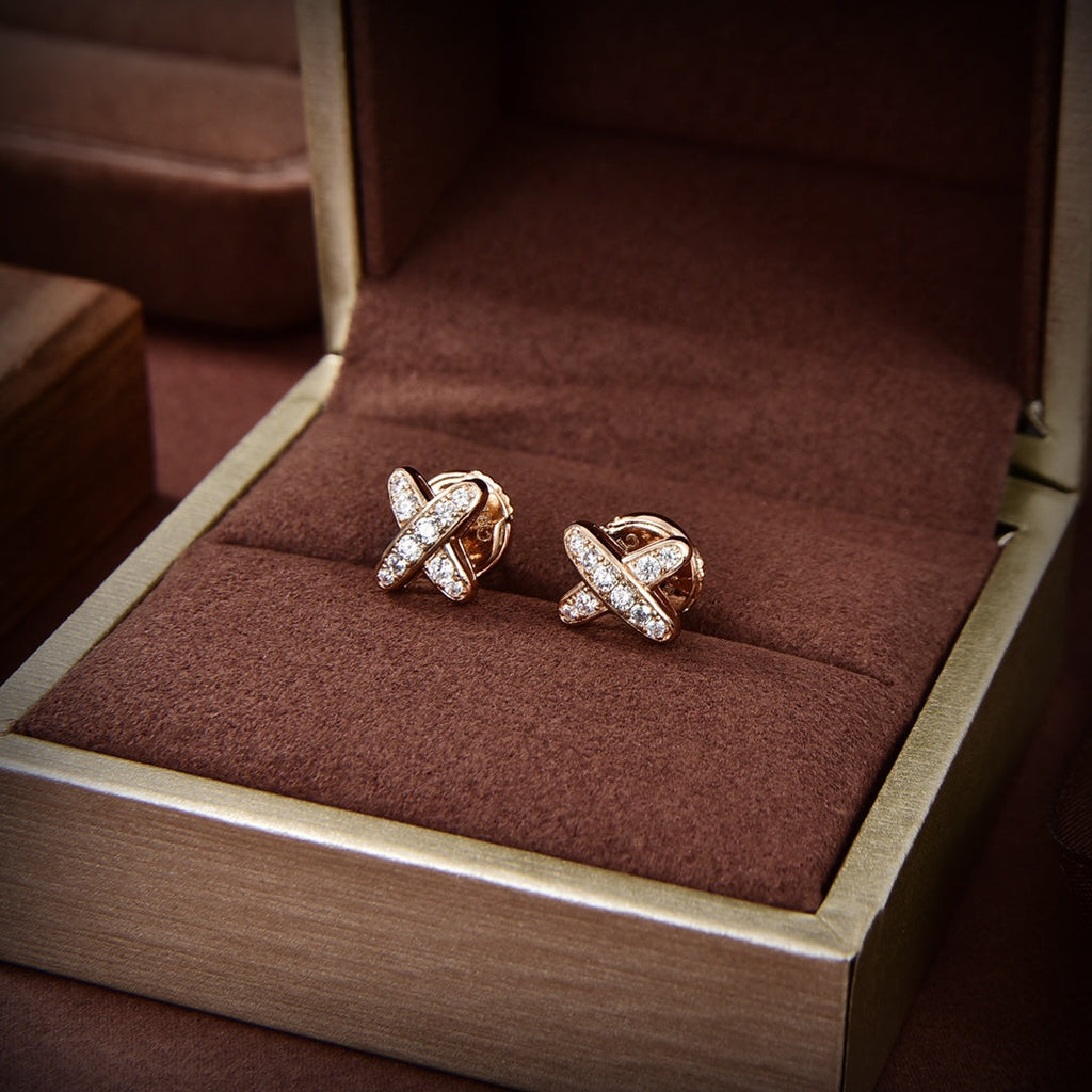 [MIRA]JEUX DE GOLD DIAMOND EARRINGS