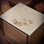 [MIRA]JEUX DE GOLD DIAMOND EARRINGS