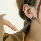 [MIRA]CLOVER MEDIUM 1 MOTIFS  ONYX STUD EARRINGS