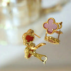 [MIRA]CLOVER MEDIUM 1 MOTIFS CARNELIAN  EARRINGS