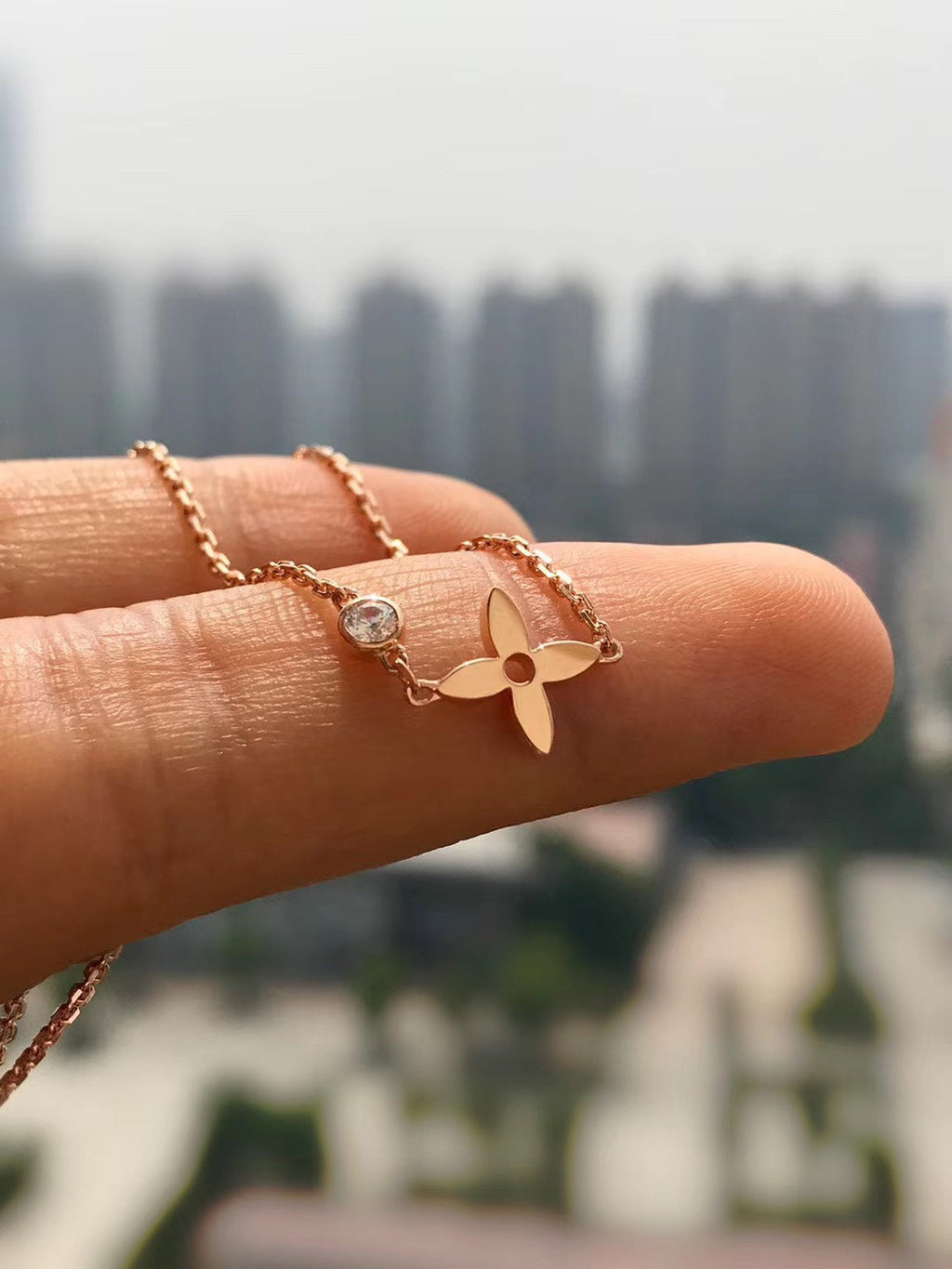 [MIRA]BLOSSOM PENDANT PINK GOLD AND DIAMOND