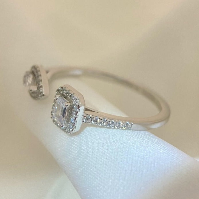 [MIRA]MY TWIN TOI & MOI SILVER DIAMOND RING