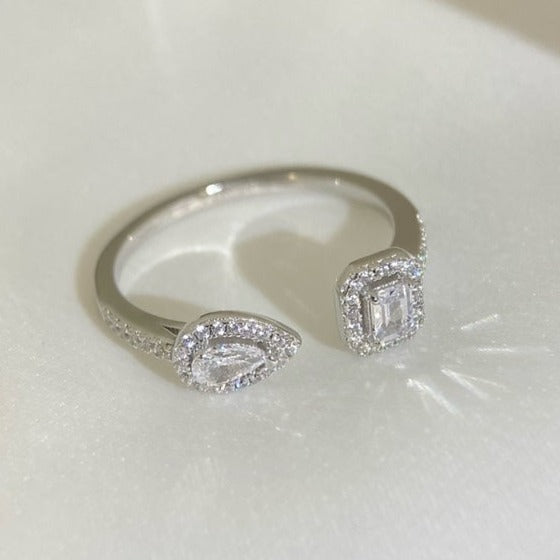 [MIRA]MY TWIN TOI & MOI SILVER DIAMOND RING