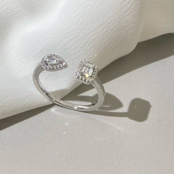 [MIRA]MY TWIN TOI & MOI SILVER DIAMOND RING