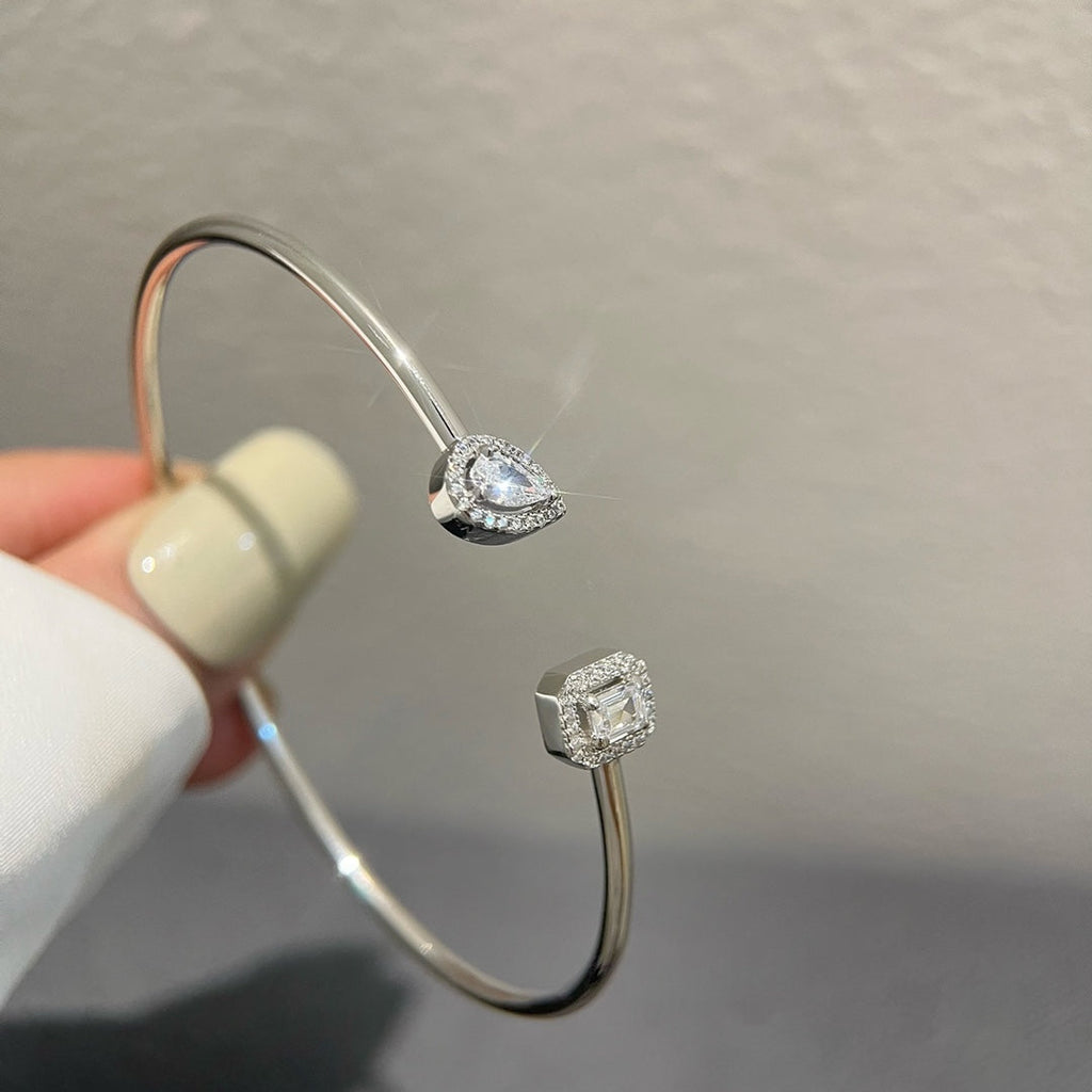 [MIRA]JONC FLEX MY TWIN TOI & MOI SILVER DIAMOND BRACELET