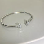[MIRA]JONC FLEX MY TWIN TOI & MOI SILVER DIAMOND BRACELET