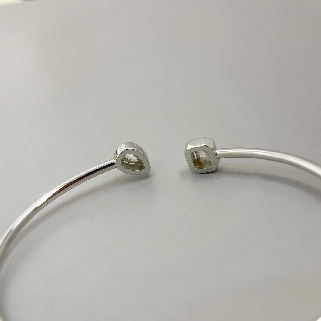 [MIRA]JONC FLEX MY TWIN TOI & MOI SILVER DIAMOND BRACELET