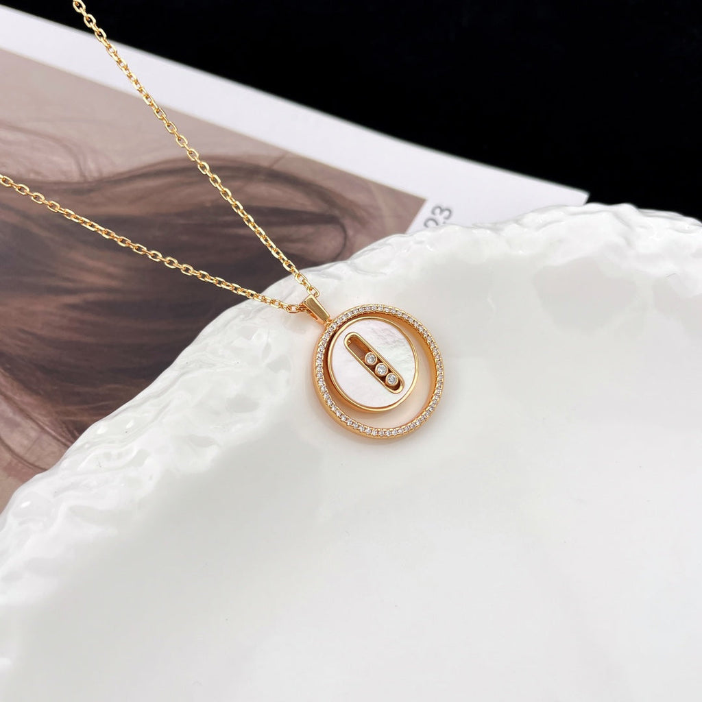 [MIRA]LUCKY MOVE MM NACRE BLANCHE DIAMOND NECKLACE