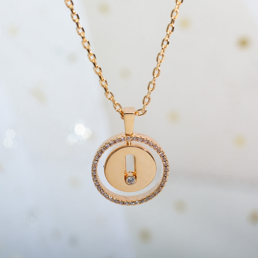 [MIRA]LUCKY MOVE PM NECKLACE PINK GOLD DIAMOND