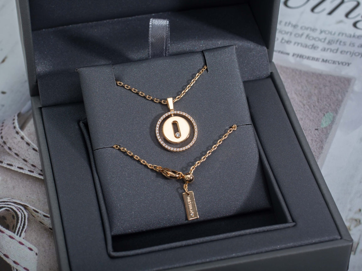 [MIRA]LUCKY MOVE PM NECKLACE PINK GOLD DIAMOND