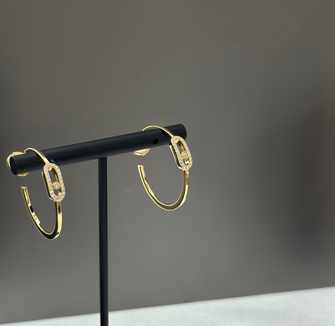 [MIRA]CREOLES MOVE UNO PM DIAMOND EARRINGS