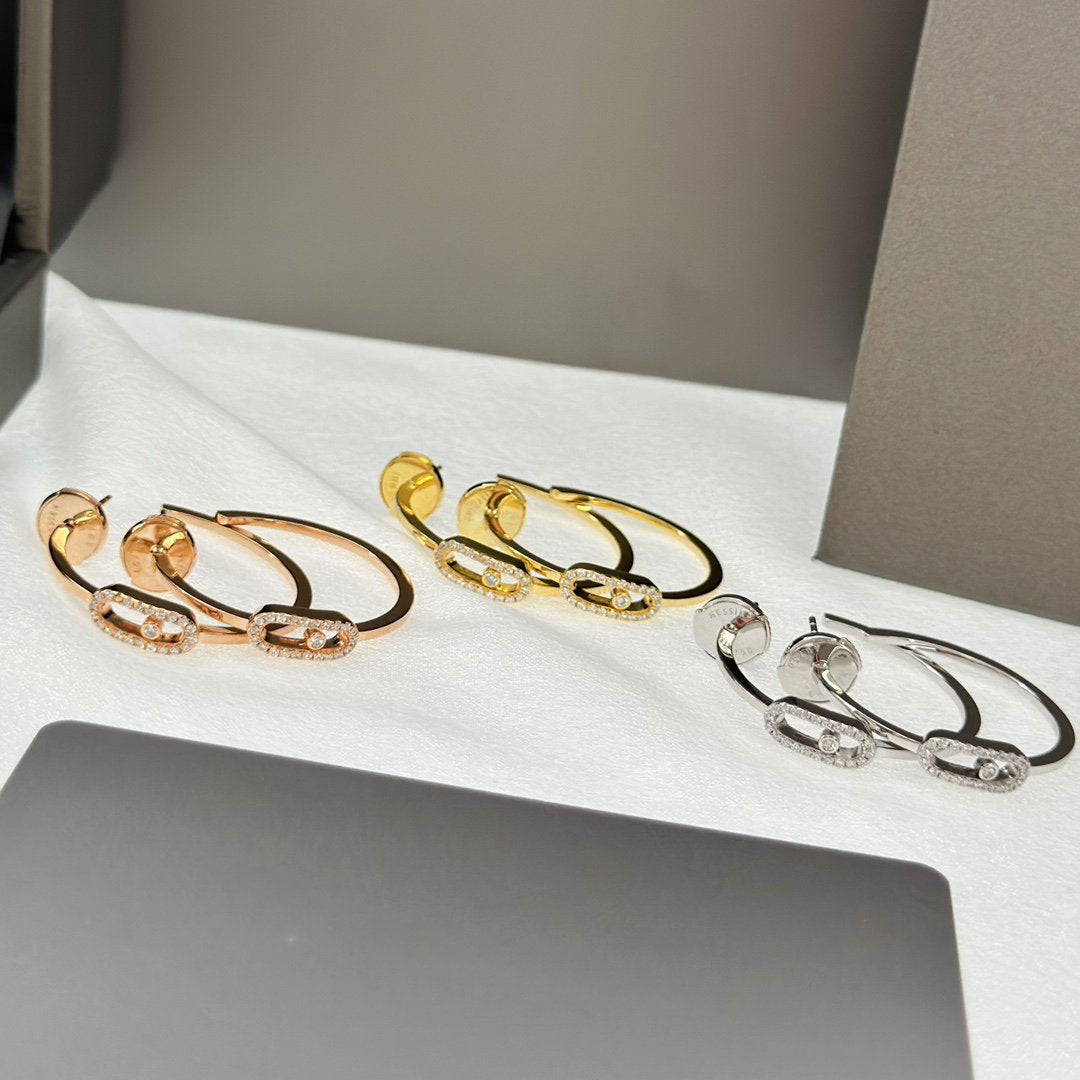[MIRA]CREOLES MOVE UNO PM DIAMOND EARRINGS