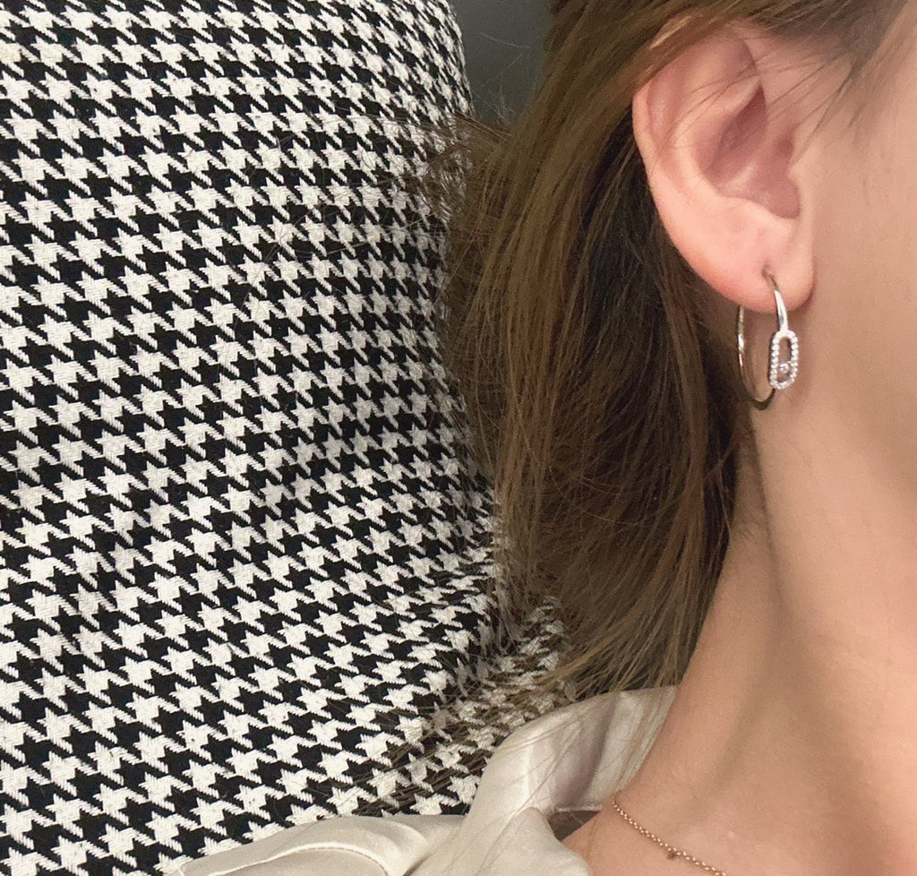 [MIRA]CREOLES MOVE UNO PM DIAMOND EARRINGS