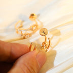 [MIRA]CREOLES MY TWIN 2 RANGS SILVER DIAMOND EARRINGS
