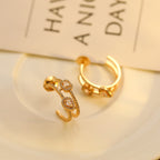 [MIRA]CREOLES MY TWIN 2 RANGS SILVER DIAMOND EARRINGS