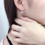 [MIRA]MOVE UNO SILVER DIAMOND EARRINGS