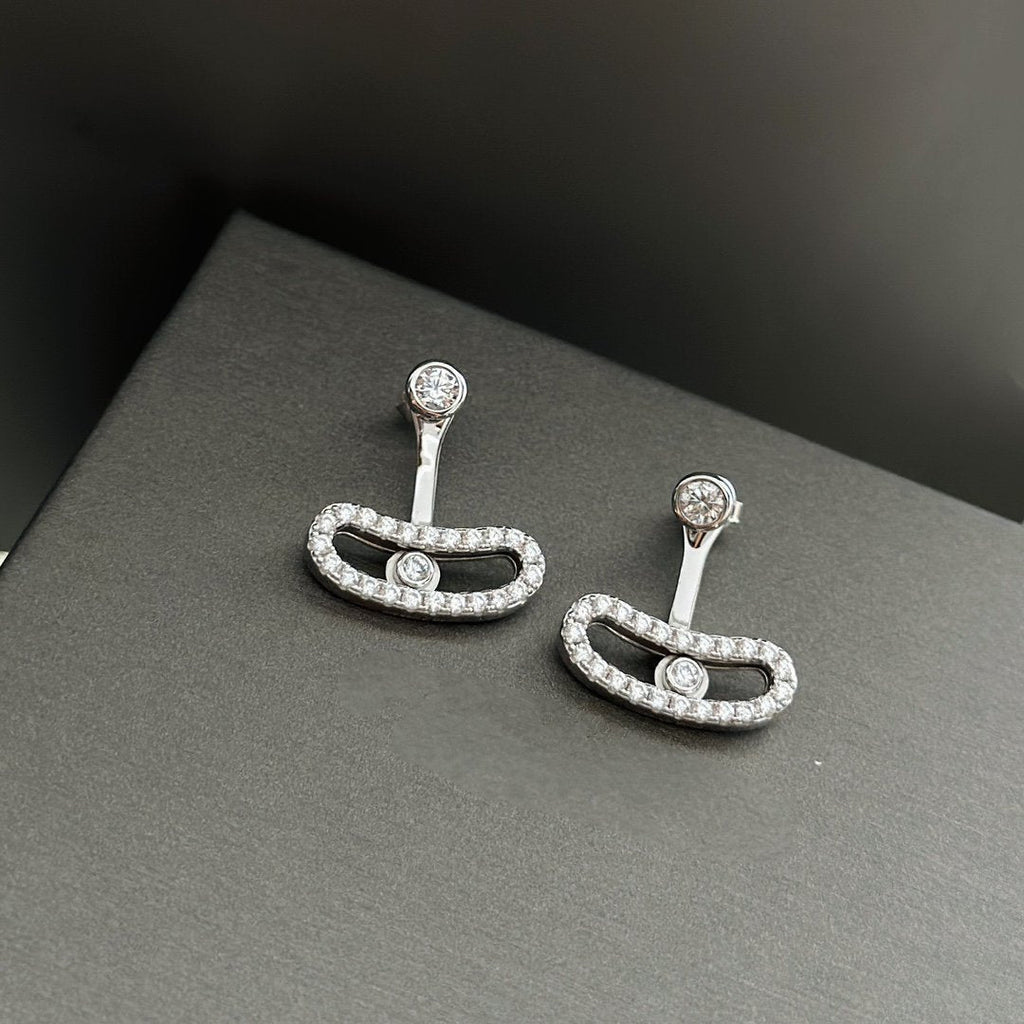 [MIRA]MOVE UNO SILVER DIAMOND EARRINGS
