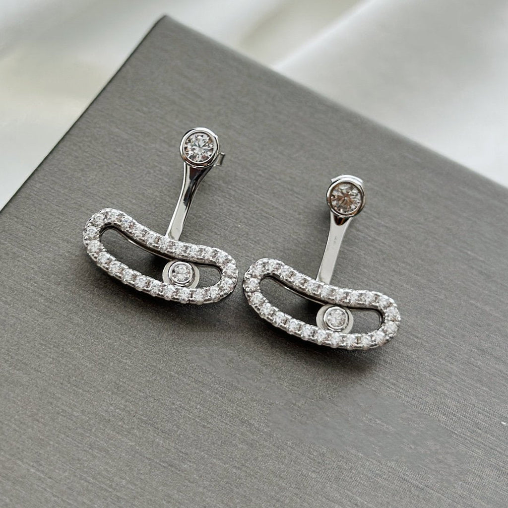 [MIRA]MOVE UNO SILVER DIAMOND EARRINGS