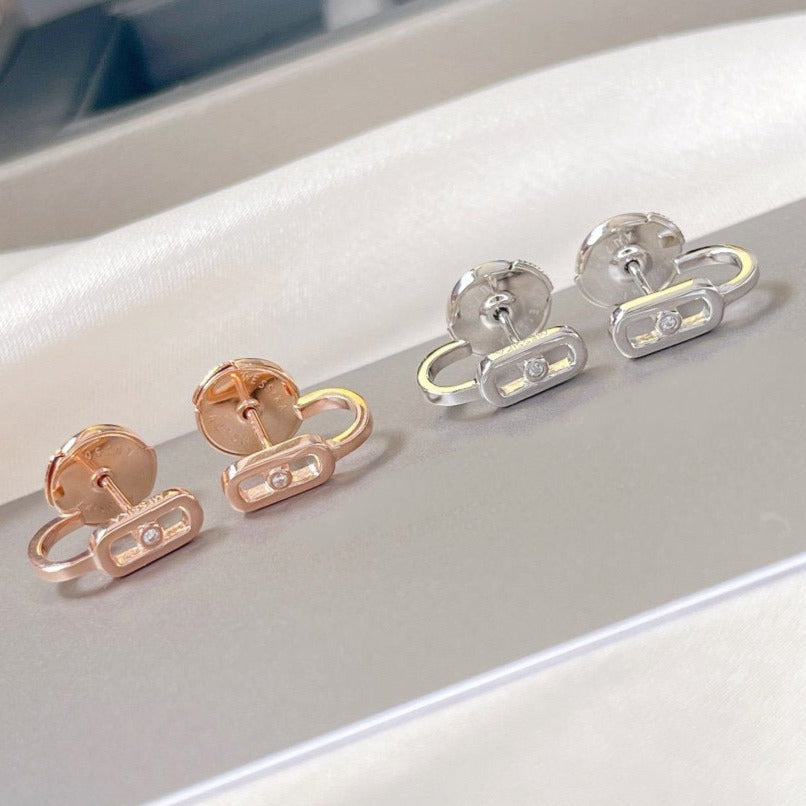 [MIRA]CREOLES MOVE UNO MINI 1 DIAMOND EARRINGS