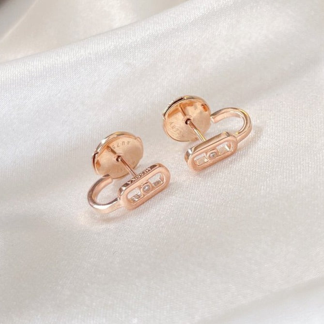 [MIRA]CREOLES MOVE UNO MINI 1 DIAMOND EARRINGS
