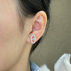 [MIRA]HM FULL DIAMOND PIG NOSE STUD EARRINGS