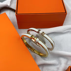[MIRA]CLASSIC HM CLIC WHITE 8MM ENAMEL BRACELET