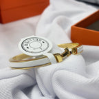 [MIRA]CLASSIC HM CLIC WHITE 8MM ENAMEL BRACELET