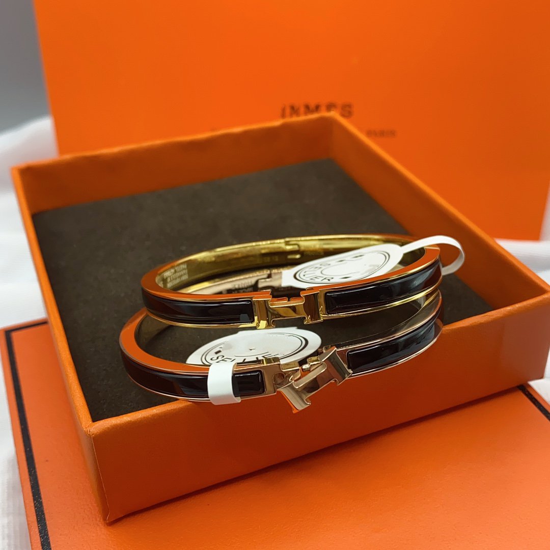[MIRA]CLASSIC HM CLIC BLACK 8MM ENAMEL BRACELET
