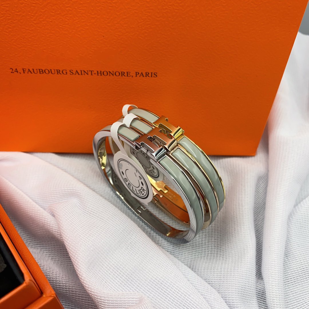 [MIRA]CLASSIC HM CLIC GREEN 8MM ENAMEL BRACELET