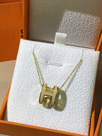 [MIRA]HM CLIC YELLOW ENAMEL GOLD NECKLACE