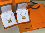 [MIRA]HM CLIC YELLOW ENAMEL GOLD NECKLACE