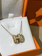 [MIRA]HM CLIC YELLOW ENAMEL GOLD NECKLACE