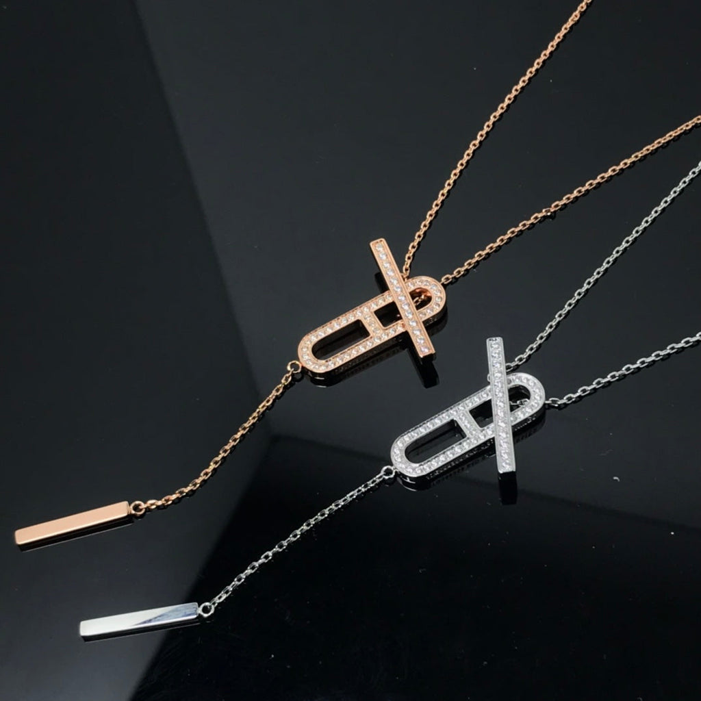 [MIRA]HM NECKLACE PLATINUM ROSE GOLD DIAMOND