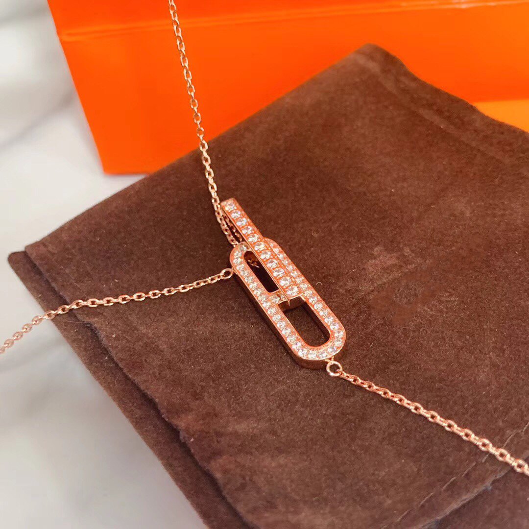 [MIRA]HM NECKLACE PLATINUM ROSE GOLD DIAMOND