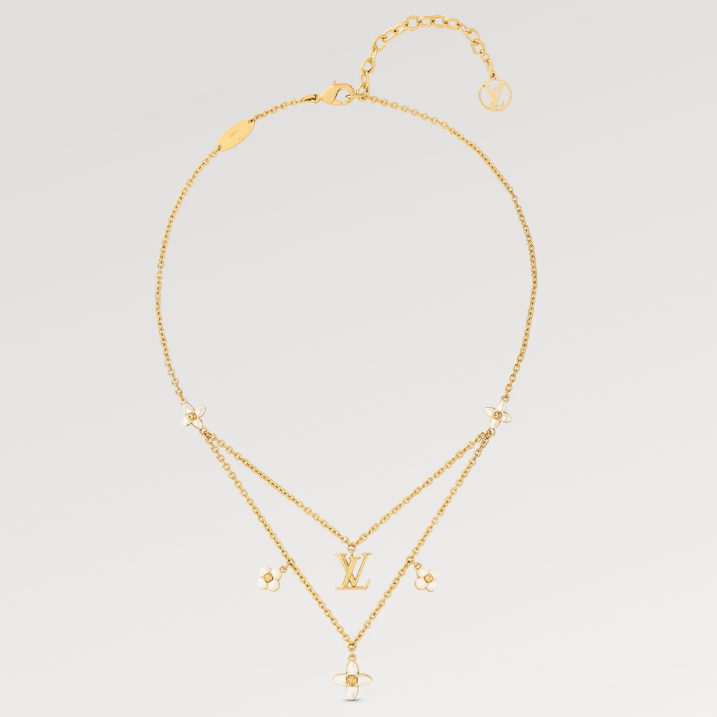[MIRA]FLOWERGRAM GOLD MOP DOUBLE ROW NECKLACE