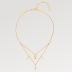 [MIRA]FLOWERGRAM GOLD MOP DOUBLE ROW NECKLACE