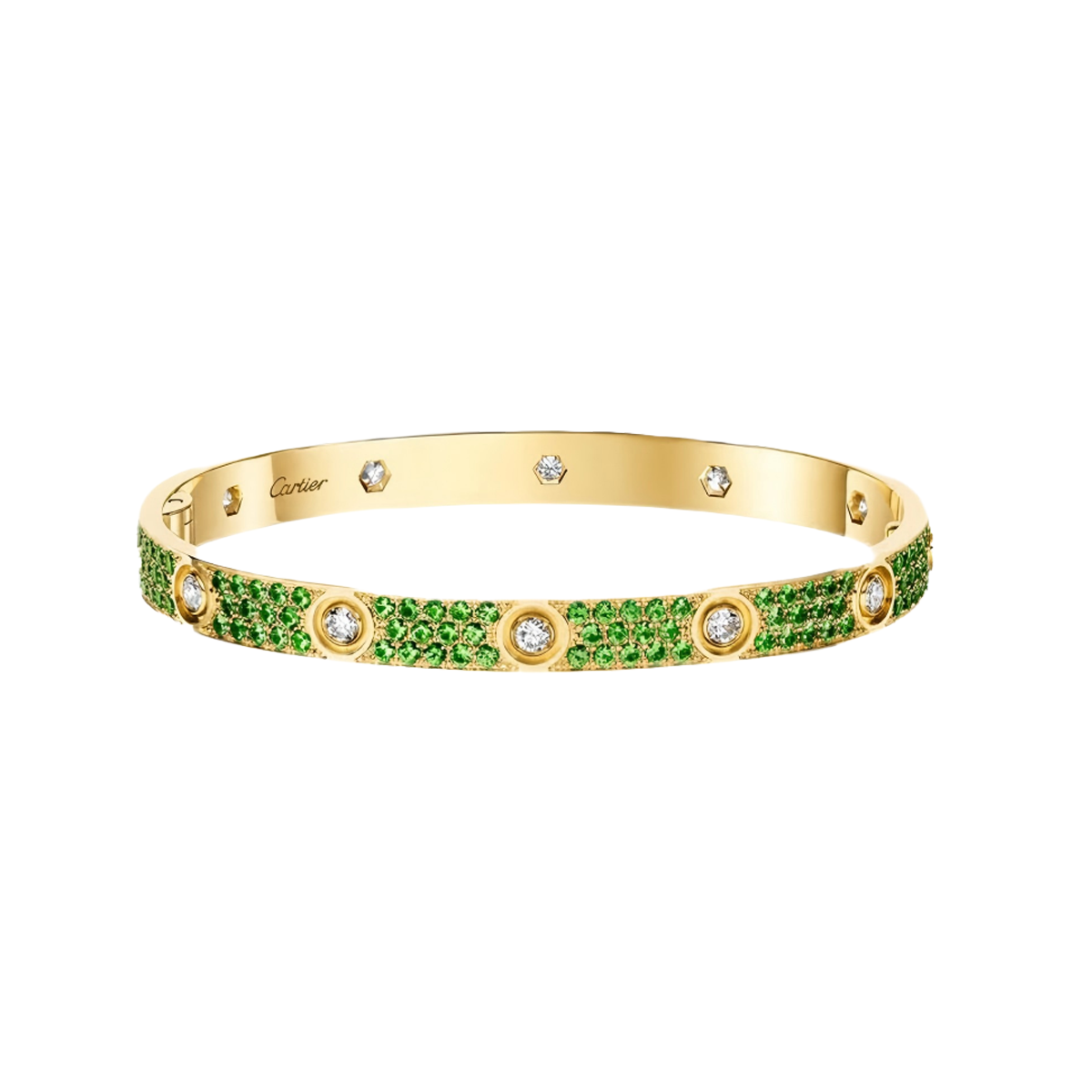 [MIRA] 2026 PAVE GEMSTONE LOVE BRACELET 6.1MM 10 DIAMONDS