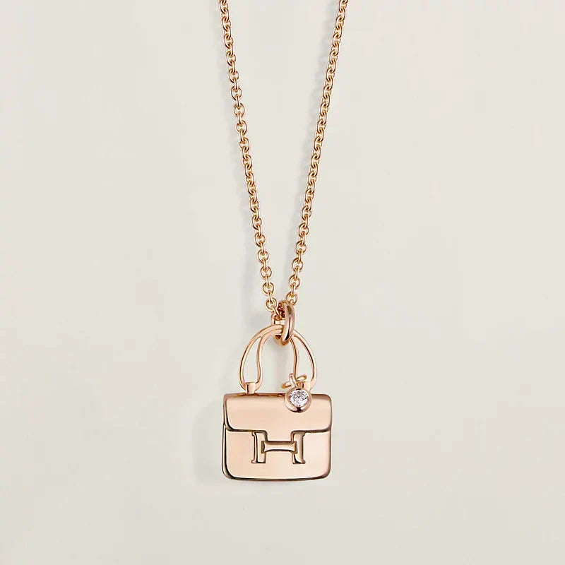 [MIRA]AMULETTE PEDANT ROSE GOLD NECKLACE