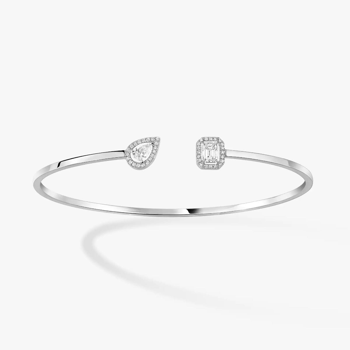 [MIRA]JONC FLEX MY TWIN TOI & MOI SILVER DIAMOND BRACELET