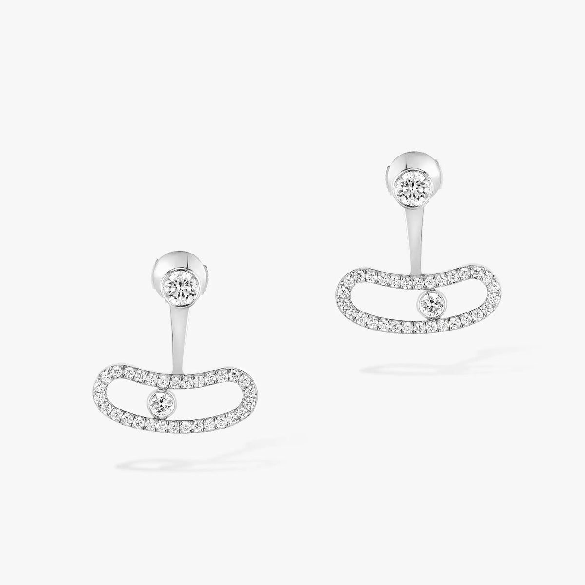 [MIRA]MOVE UNO SILVER DIAMOND EARRINGS
