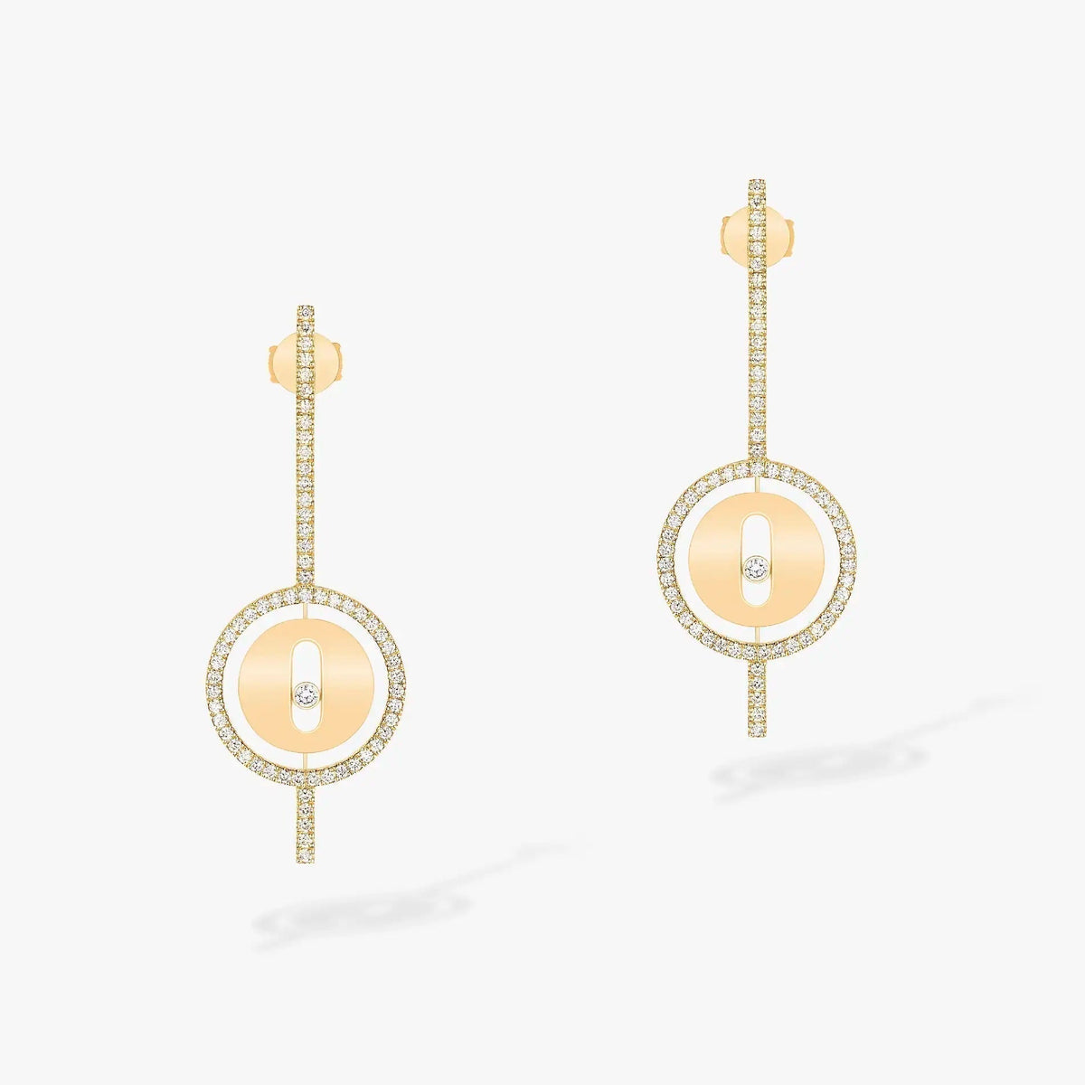 [MIRA]MOVE ARROW PINK GOLD DIAMOND EARRINGS