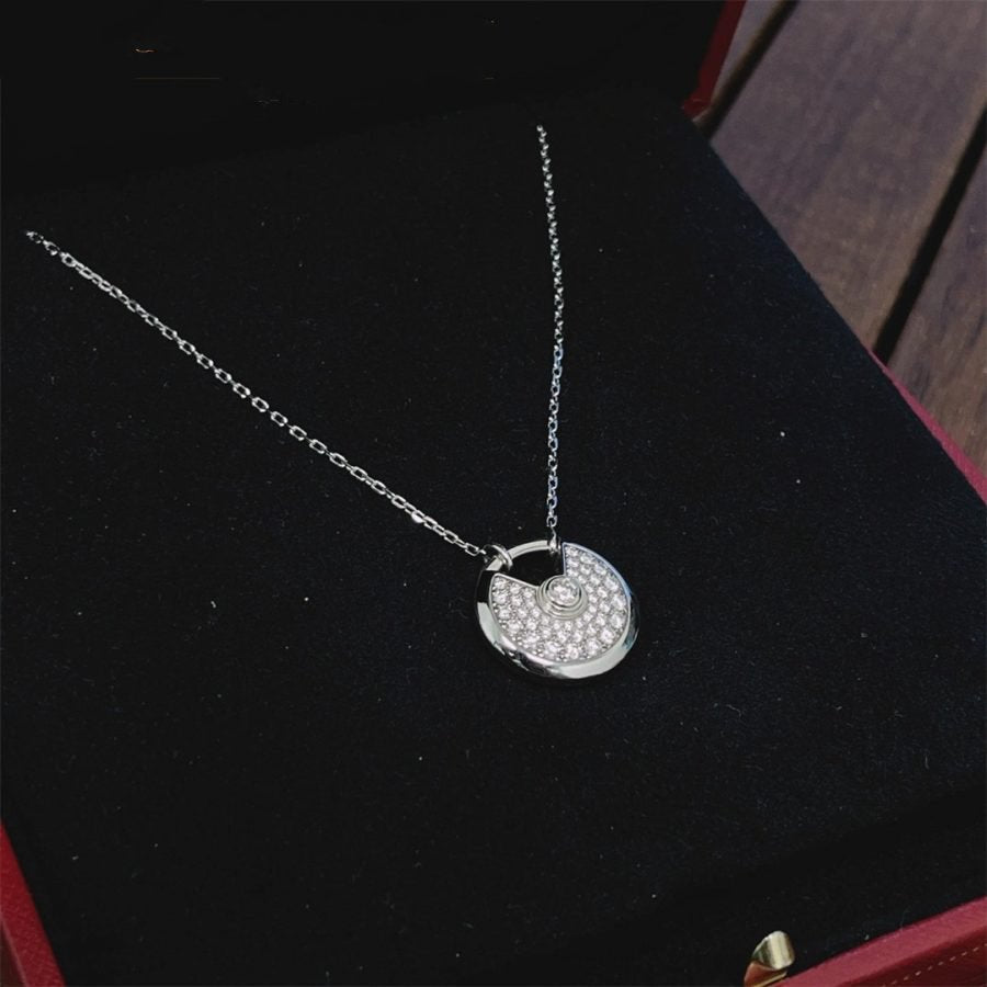 [MIRA]AMULETTE SILVER FULL DIAMOND NECKLACE