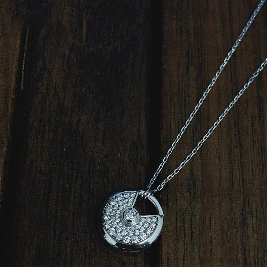 [MIRA]AMULETTE SILVER FULL DIAMOND NECKLACE