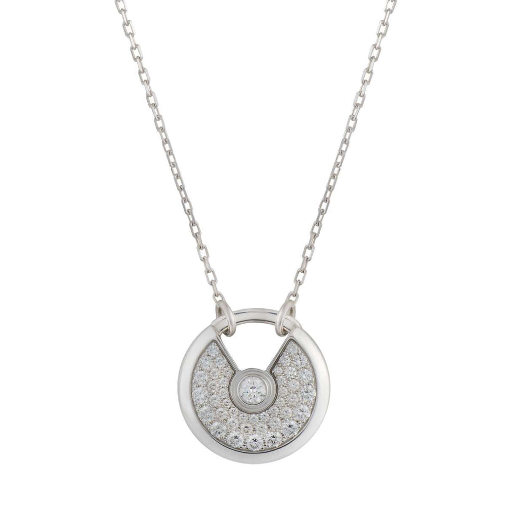 [MIRA]AMULETTE SILVER FULL DIAMOND NECKLACE