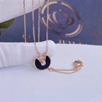 [MIRA]AMULETTE ROSE GOLD ONYX NECKLACE