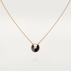 [MIRA]AMULETTE ROSE GOLD ONYX NECKLACE