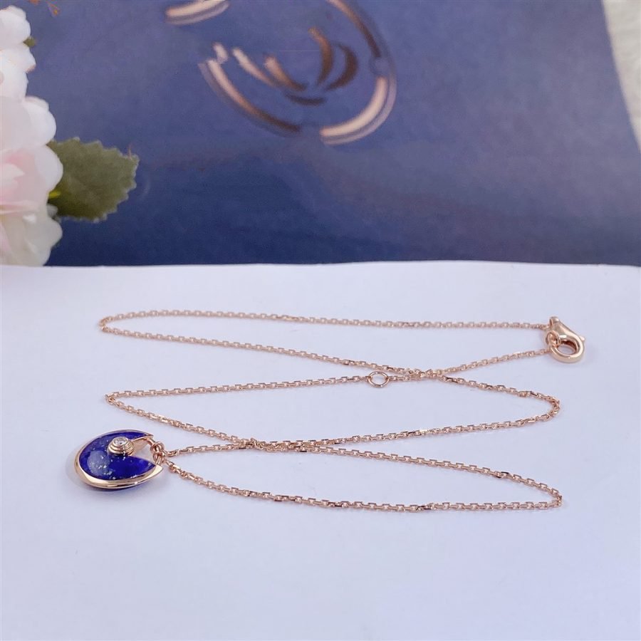 [MIRA]AMULETTE ROSE GOLD AGATE NECKLACE