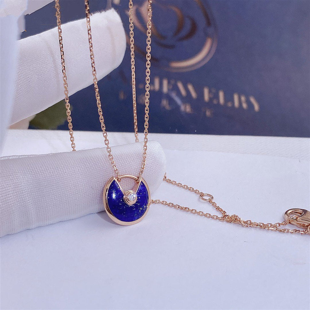 [MIRA]AMULETTE ROSE GOLD AGATE NECKLACE