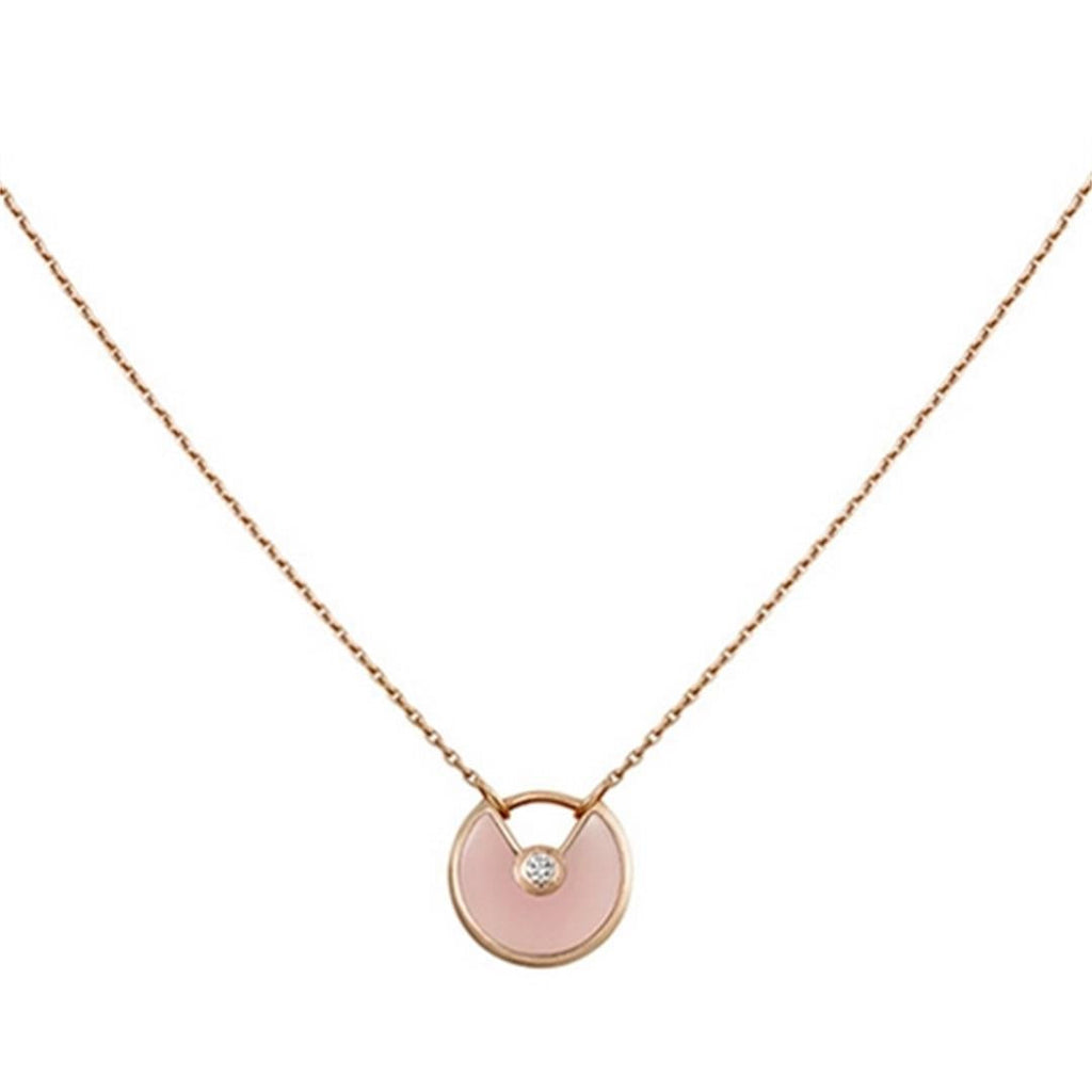 [MIRA]AMULETTE ROSE GOLD PINK MOP NECKLACE