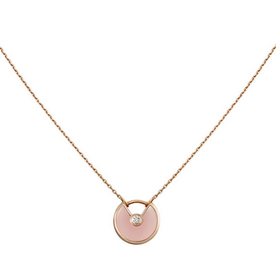 [MIRA]AMULETTE ROSE GOLD PINK MOP NECKLACE
